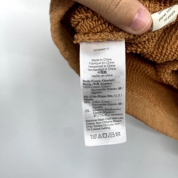 Madewell Mwl Airyterry V-neck Sweatshirt T-shirt In Earthen Clay - Picture 5 of 5